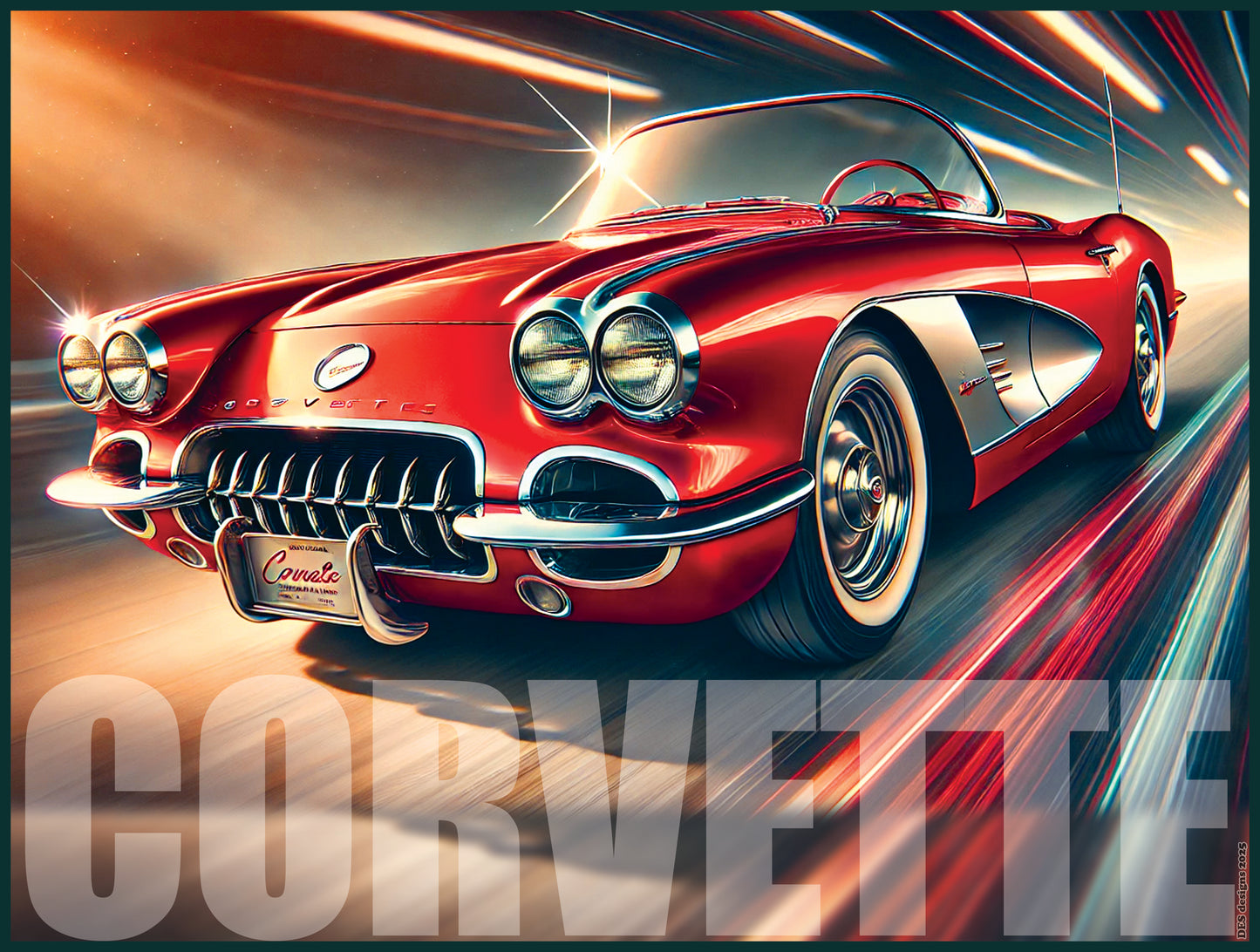 Classic Corvette Inspired Poster