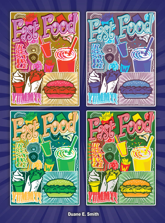 Pop Art Fast Food – Vibrant Quad Graphic Poster