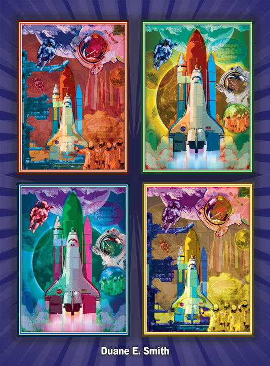 Pop Art Space: Quad Space Shuttle Poster