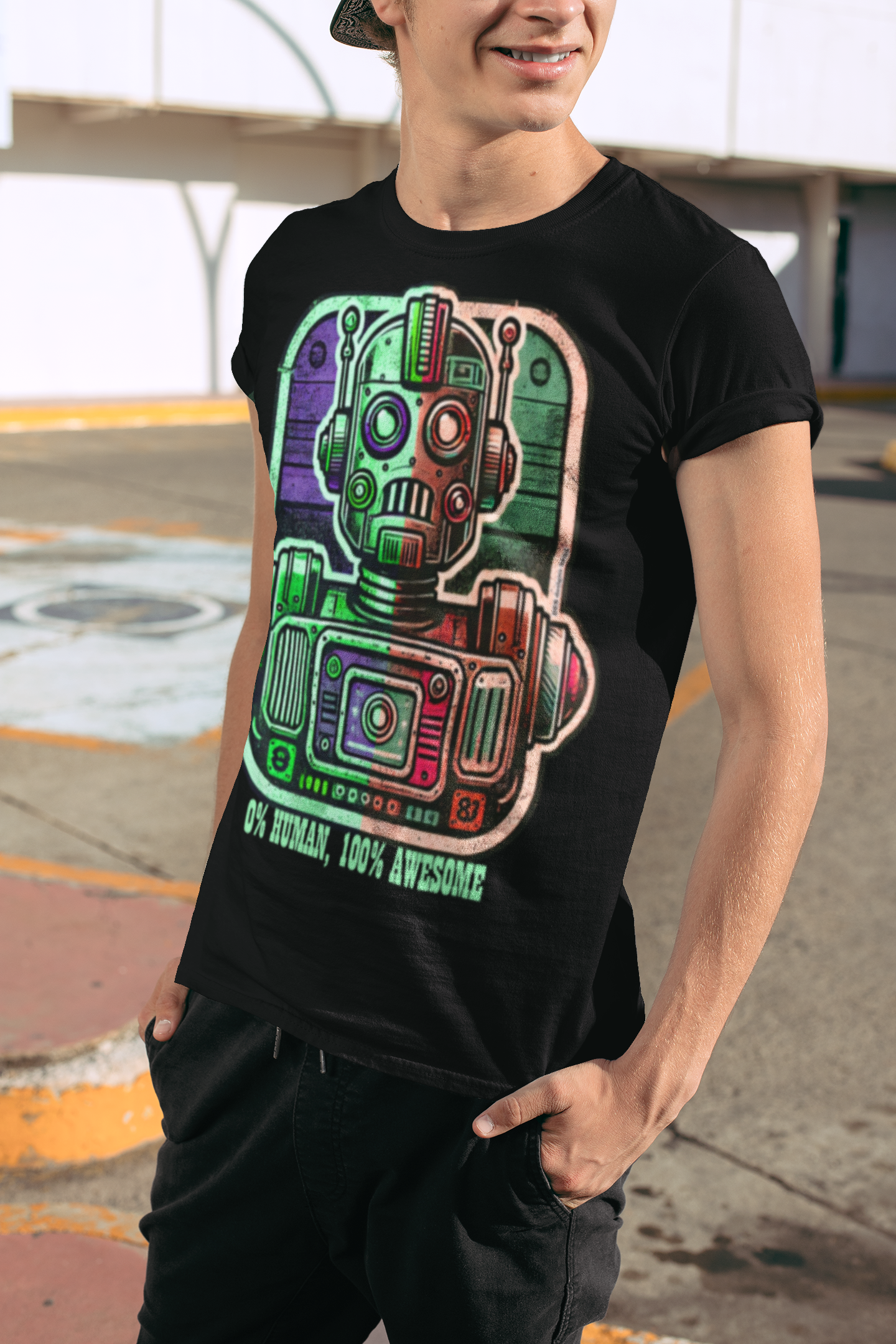 0% Human - 100% Awesome Robot - Unisex Short Sleeve T-Shirt