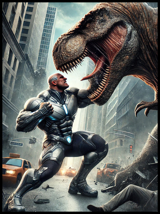 Titan vs. Terror: Superhero vs. T-Rex – Battle for the City Poster